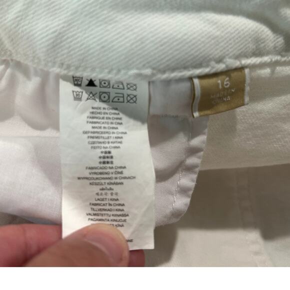 Michael Kors Womens White Flare Denim Jeans Size 16 Slit Front Pants Zipper New - Picture 9 of 9